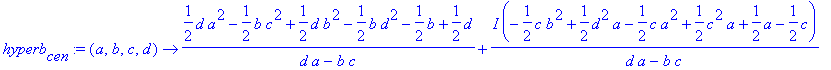 hyperb[cen] := proc (a, b, c, d) options operator, ...