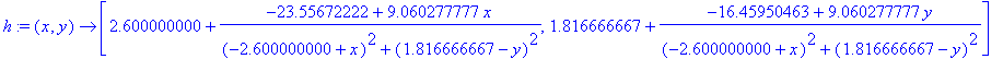 h := proc (x, y) options operator, arrow; [2.600000...