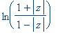 ln((1+abs(z))/(1-abs(z)))