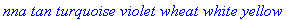 `aquamarine black blue navy coral cyan brown gold g...
