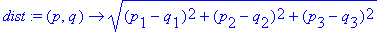 dist := proc (p, q) options operator, arrow; sqrt((...