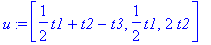 u := vector([1/2*t1+t2-t3, 1/2*t1, 2*t2])