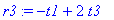 r3 := -t1+2*t3