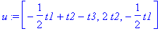 u := vector([-1/2*t1+t2-t3, 2*t2, -1/2*t1])