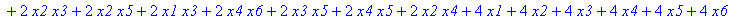 W := 8+x2*x3*x5+x1*x4*x6+x1*x4*x5+2*x3*x6+x2*x3*x6+...