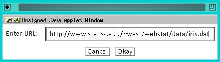 Loading the Iris Data into WebStat via URL