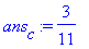 ans[c] := 3/11