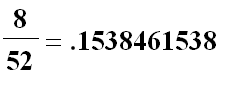 8/52 = .1538461538