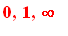 0, 1, infinity