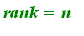 rank = n