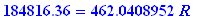 184816.36 = 462.0408952*R