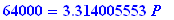 64000 = 3.314005553*P