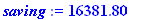 saving := 16381.80