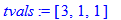 tvals := [3, 1, 1]