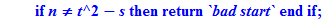 ch2 := proc (n, t, s, m) local ans, tmp, ct; if n <> t^2-s then return `bad start` end if; if type(n,even) then RETURN(