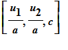 [u[1]/a, u[2]/a, c]